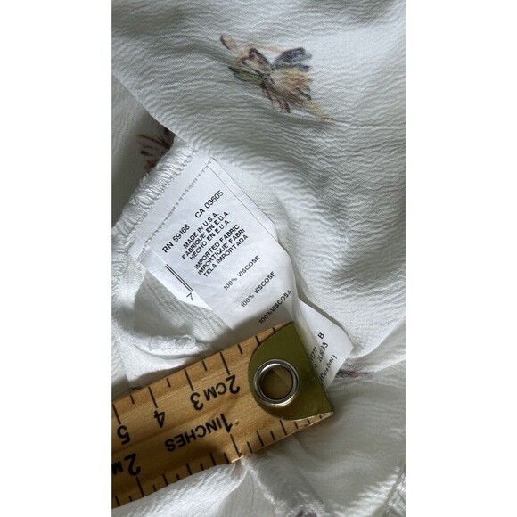 Karen Kane Womens Shirt Small Ballerina Print Flowy Lace Up Fairy Whimsical - Picture 12 of 12